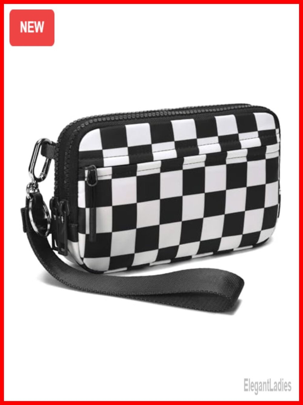 Wristlet Crossbody Bag for Women RFID with 4 Zippers